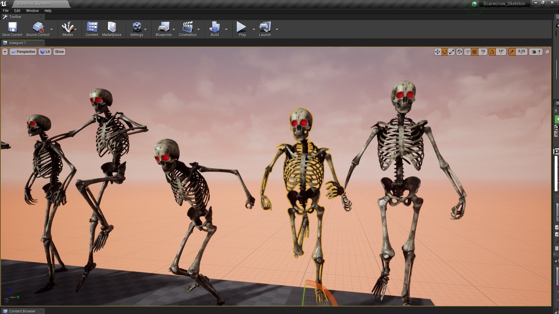 Scarecrow Skeleton Low-poly 3D model_10