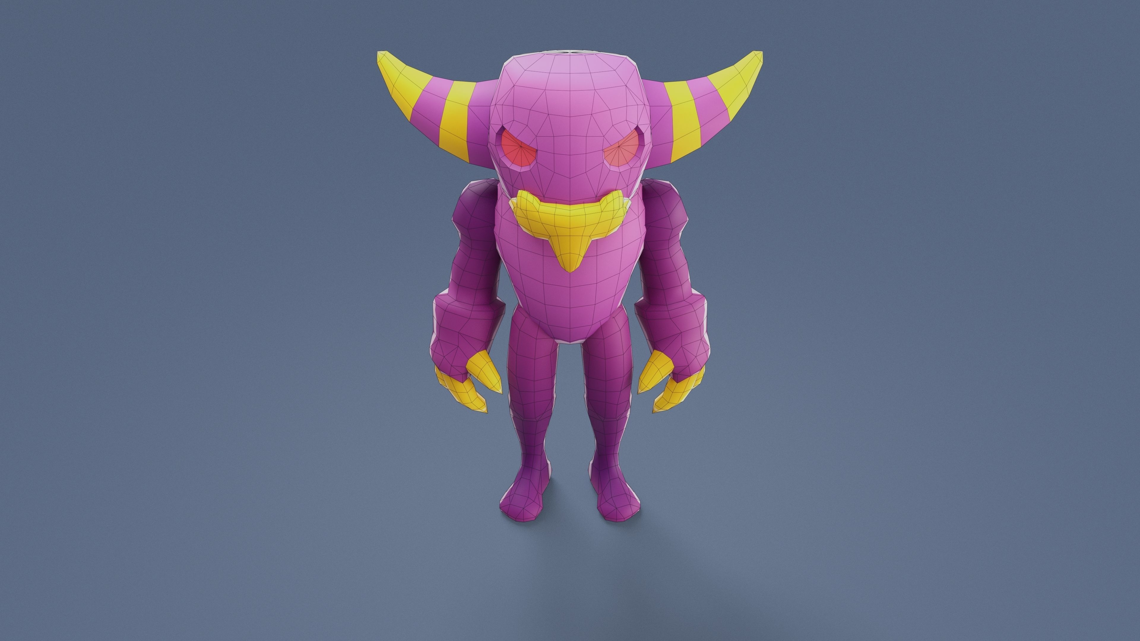 Cartoon Characters - Medium Devil Warrior Low-poly 3D model_18