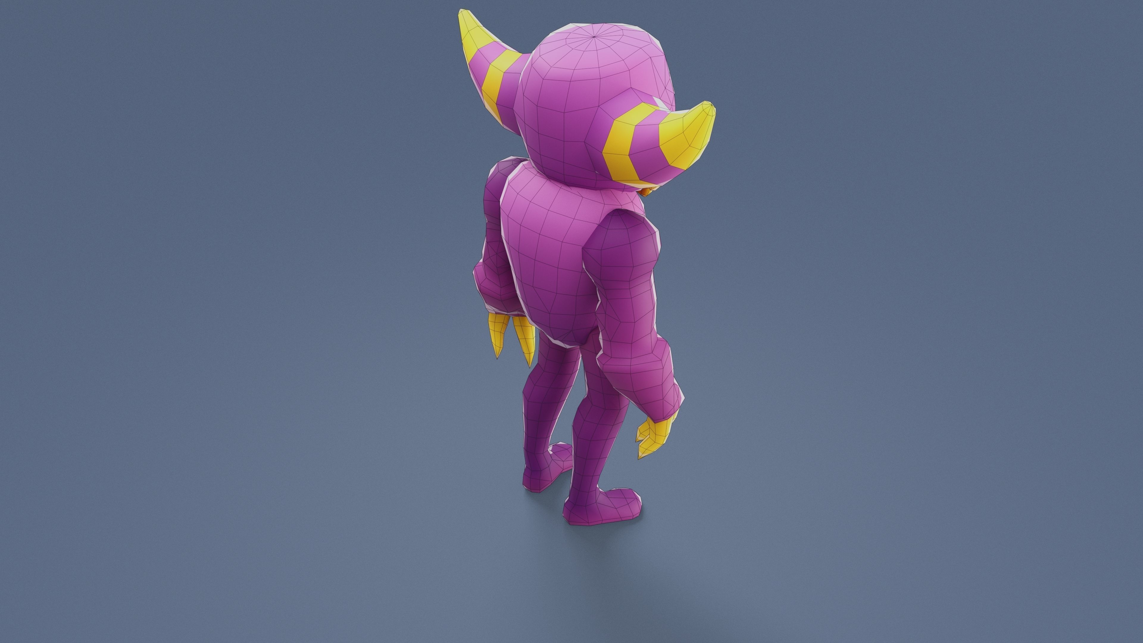 Cartoon Characters - Medium Devil Warrior Low-poly 3D model_16
