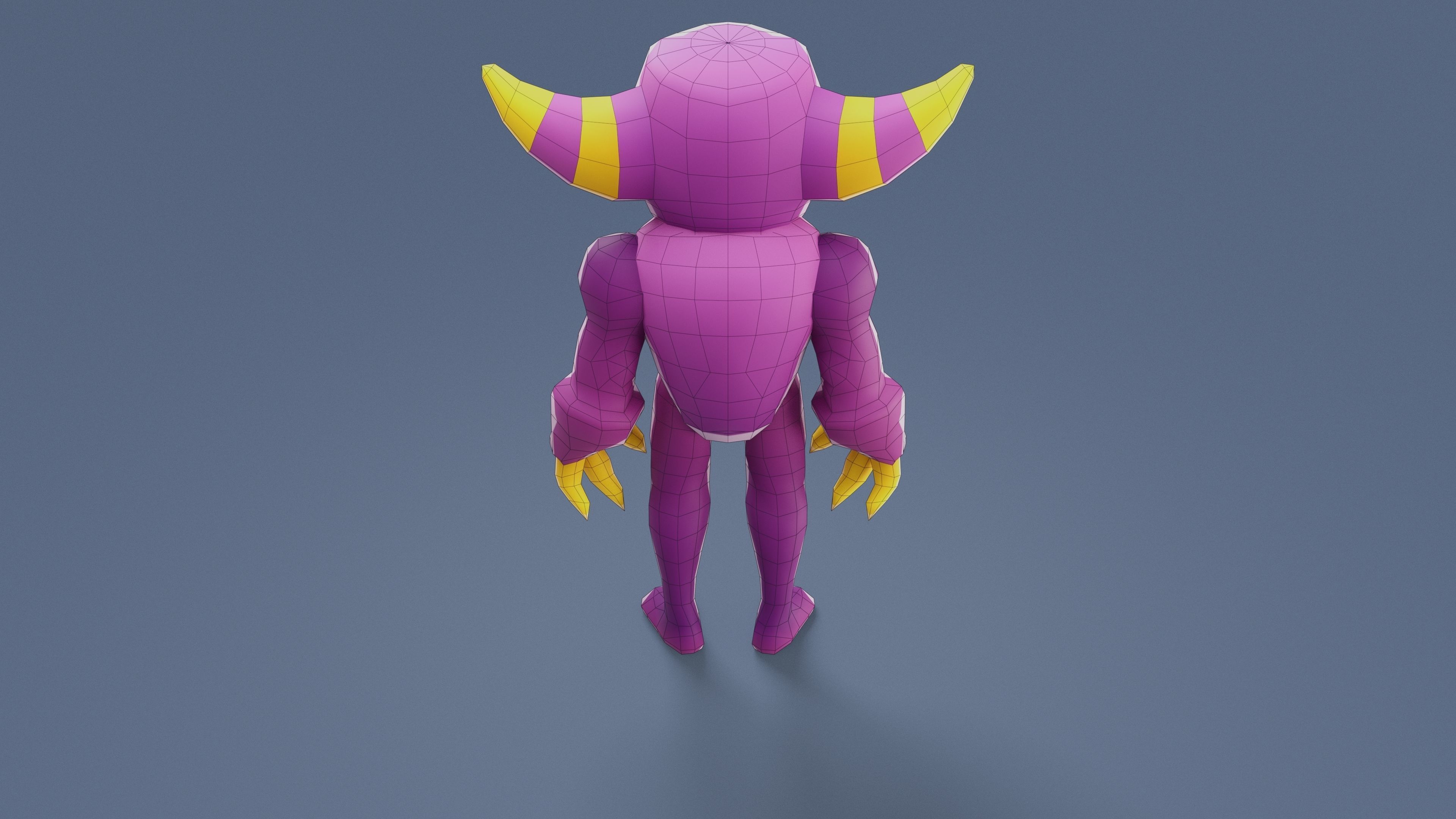 Cartoon Characters - Medium Devil Warrior Low-poly 3D model_15