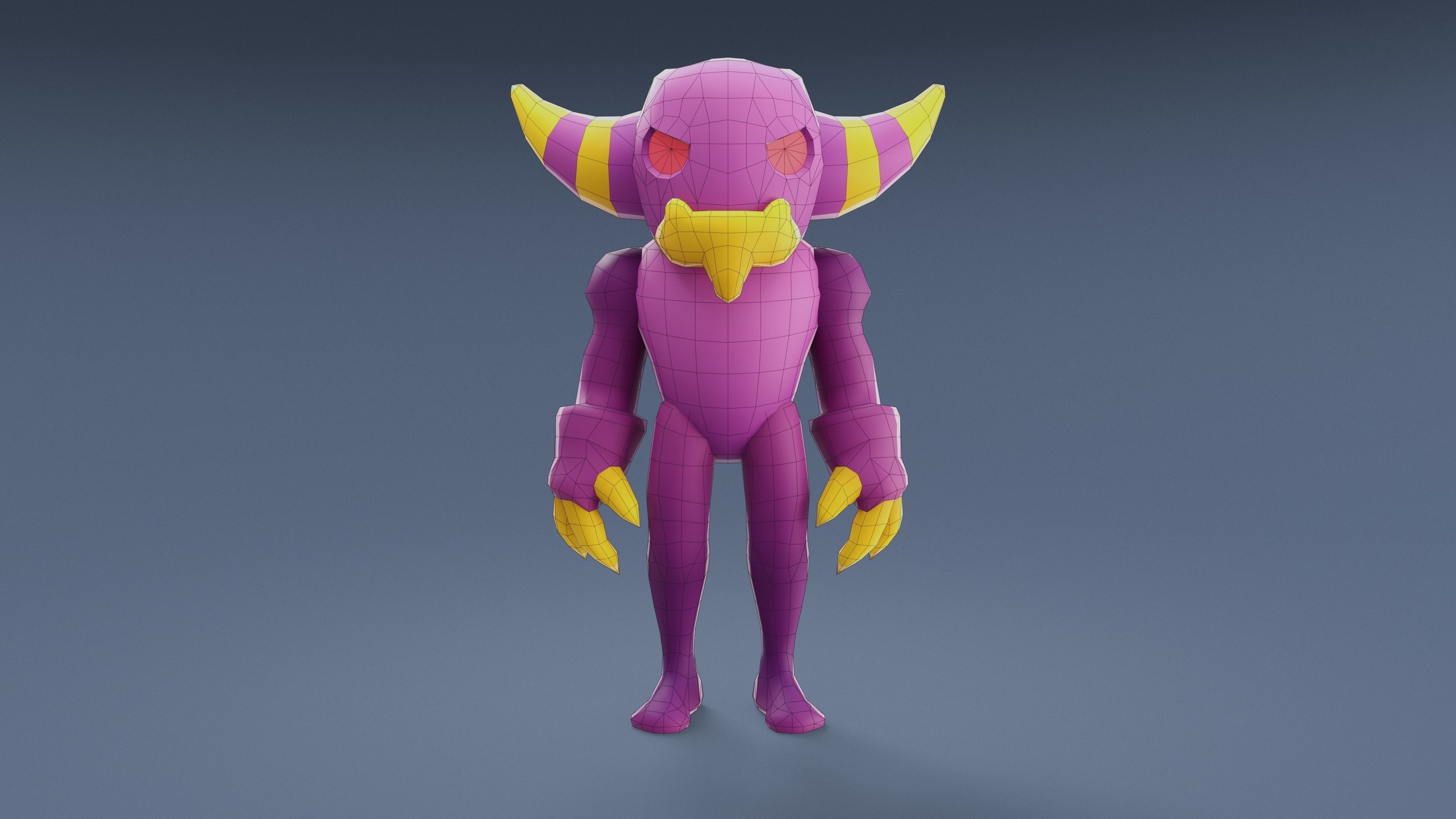 Cartoon Characters - Medium Devil Warrior Low-poly 3D model_22