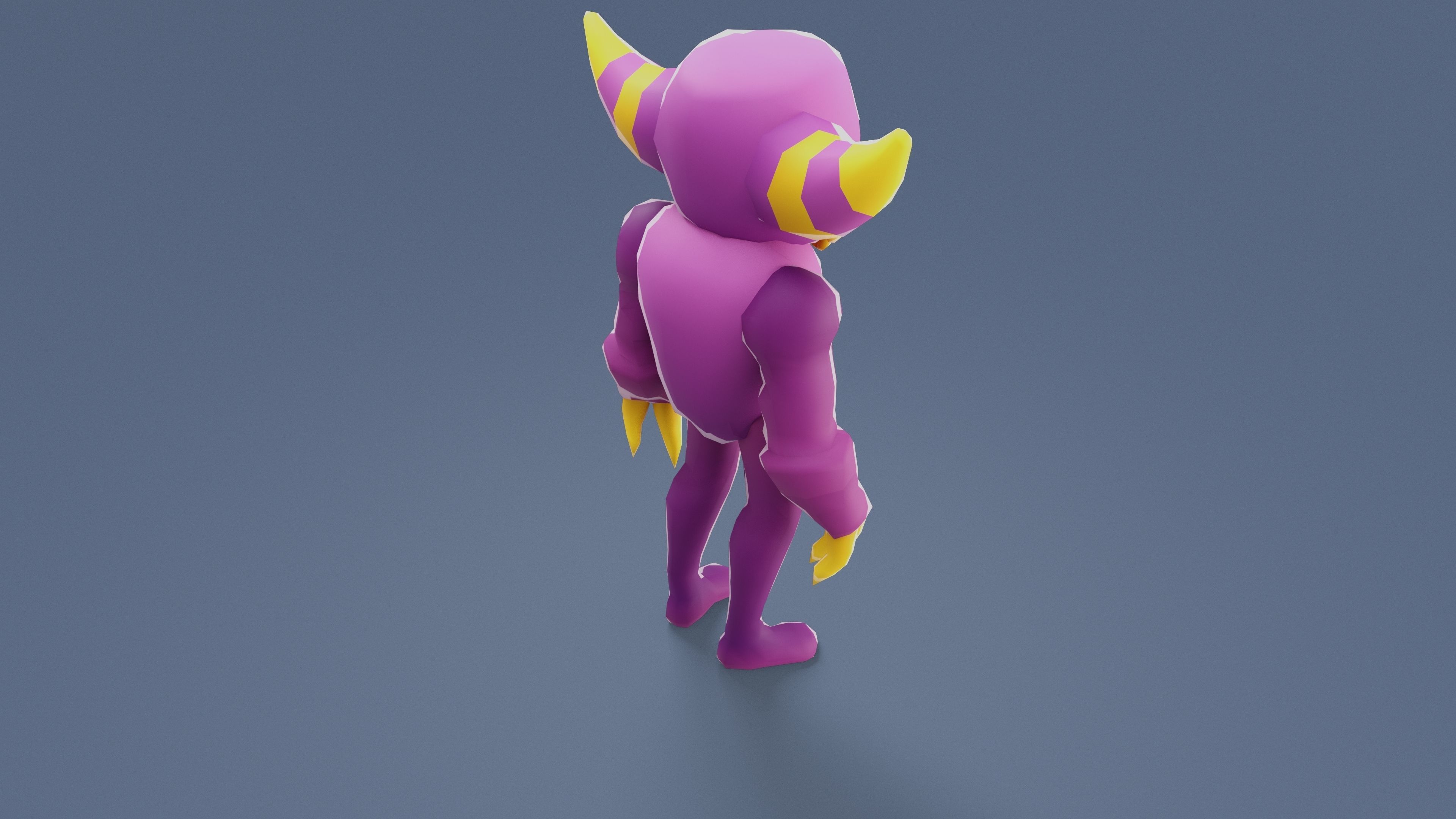Cartoon Characters - Medium Devil Warrior Low-poly 3D model_5