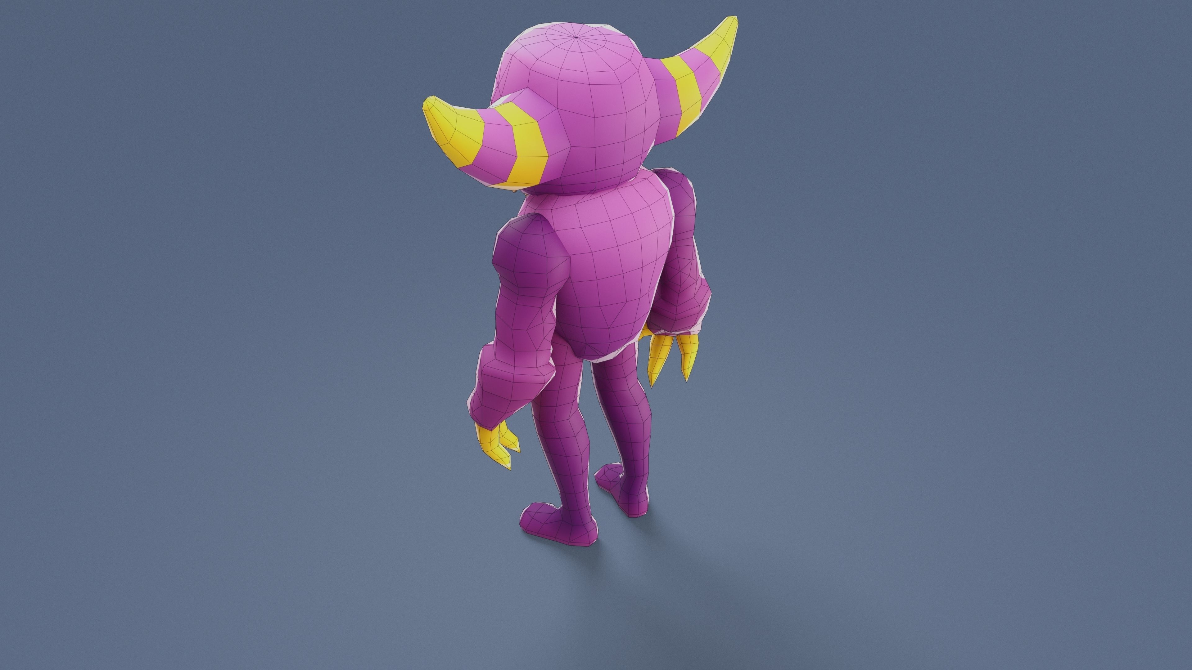 Cartoon Characters - Medium Devil Warrior Low-poly 3D model_14