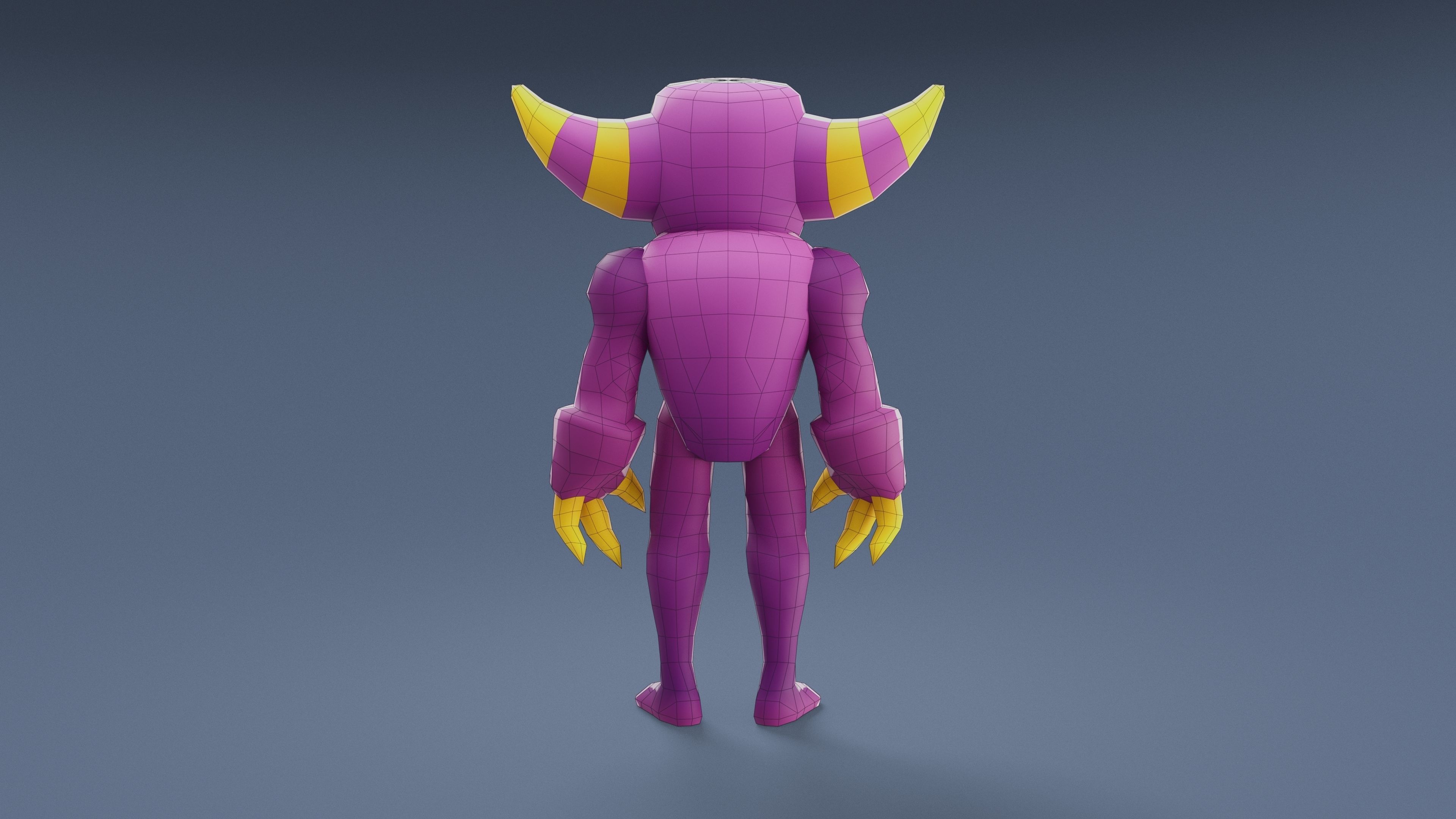 Cartoon Characters - Medium Devil Warrior Low-poly 3D model_20