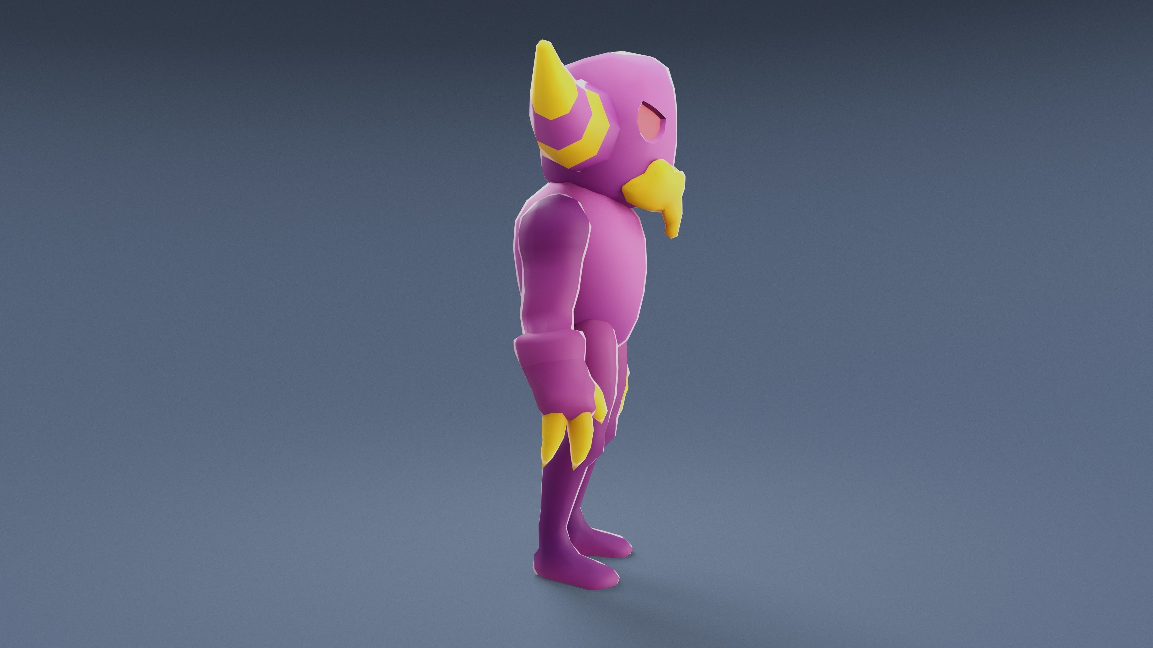 Cartoon Characters - Medium Devil Warrior Low-poly 3D model_10