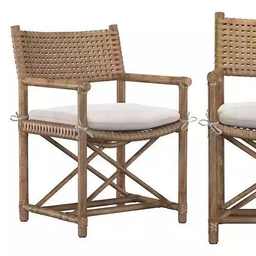 LACED RAWHIDE ARM CHAIR