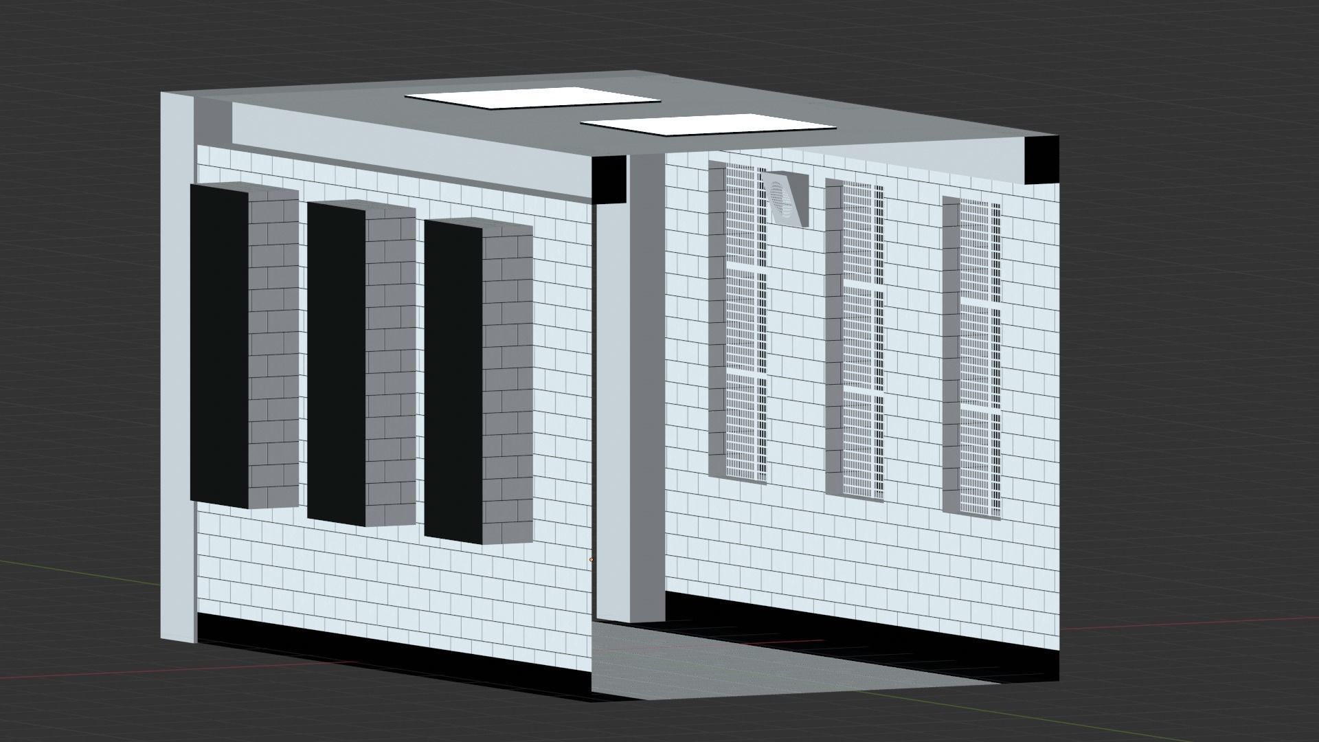 Hospital  Hall Way- corridor - Empty Hall way Low-poly 3D model_4