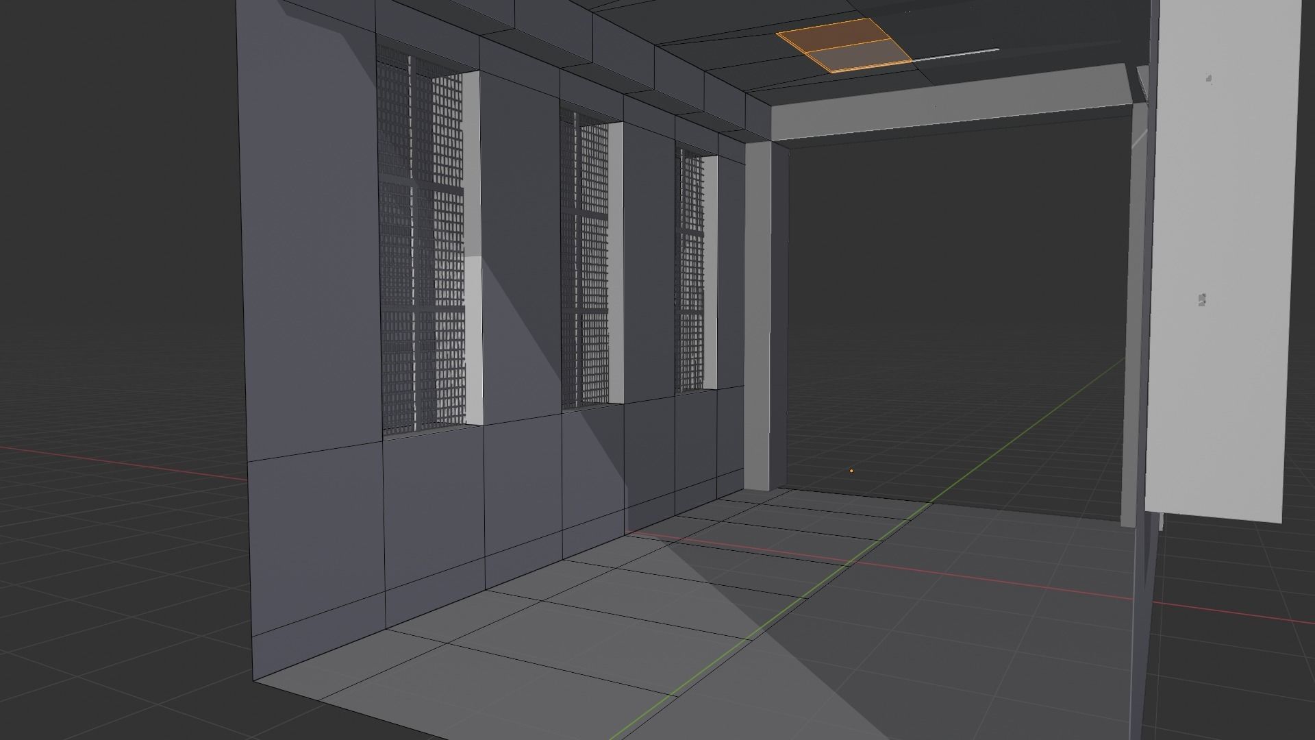 Hospital  Hall Way- corridor - Empty Hall way Low-poly 3D model_16