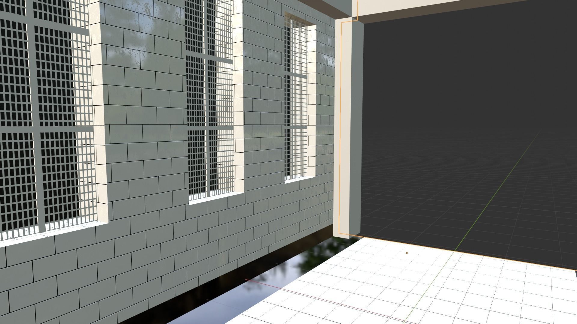 Hospital  Hall Way- corridor - Empty Hall way Low-poly 3D model_3