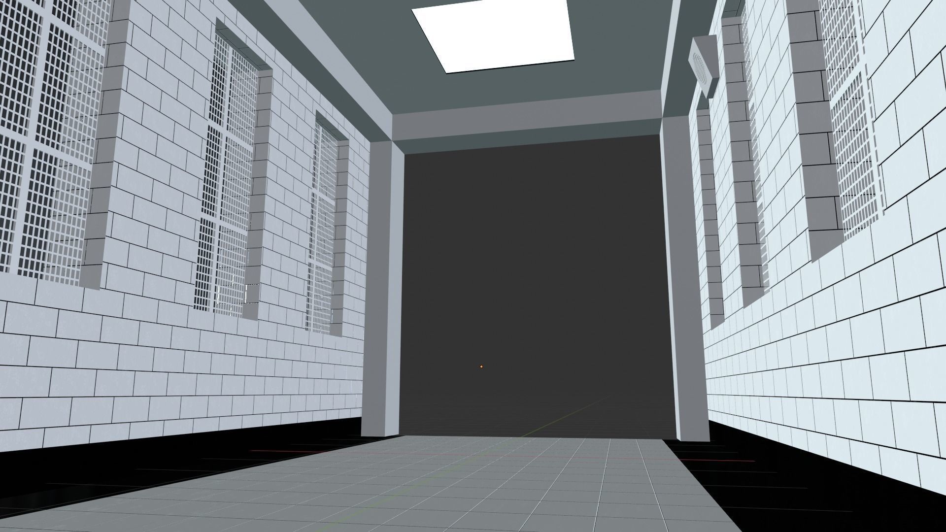 Hospital  Hall Way- corridor - Empty Hall way Low-poly 3D model_1