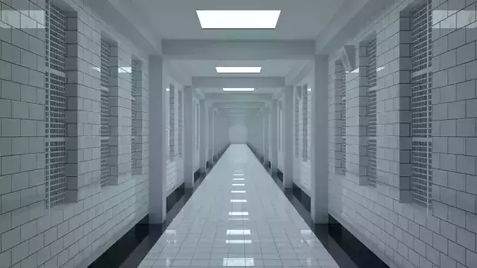 Hospital  Hall Way- corridor - Empty Hall way