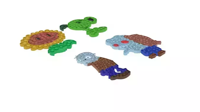 Plants vs Zombies Pop It Fidget Toys Set