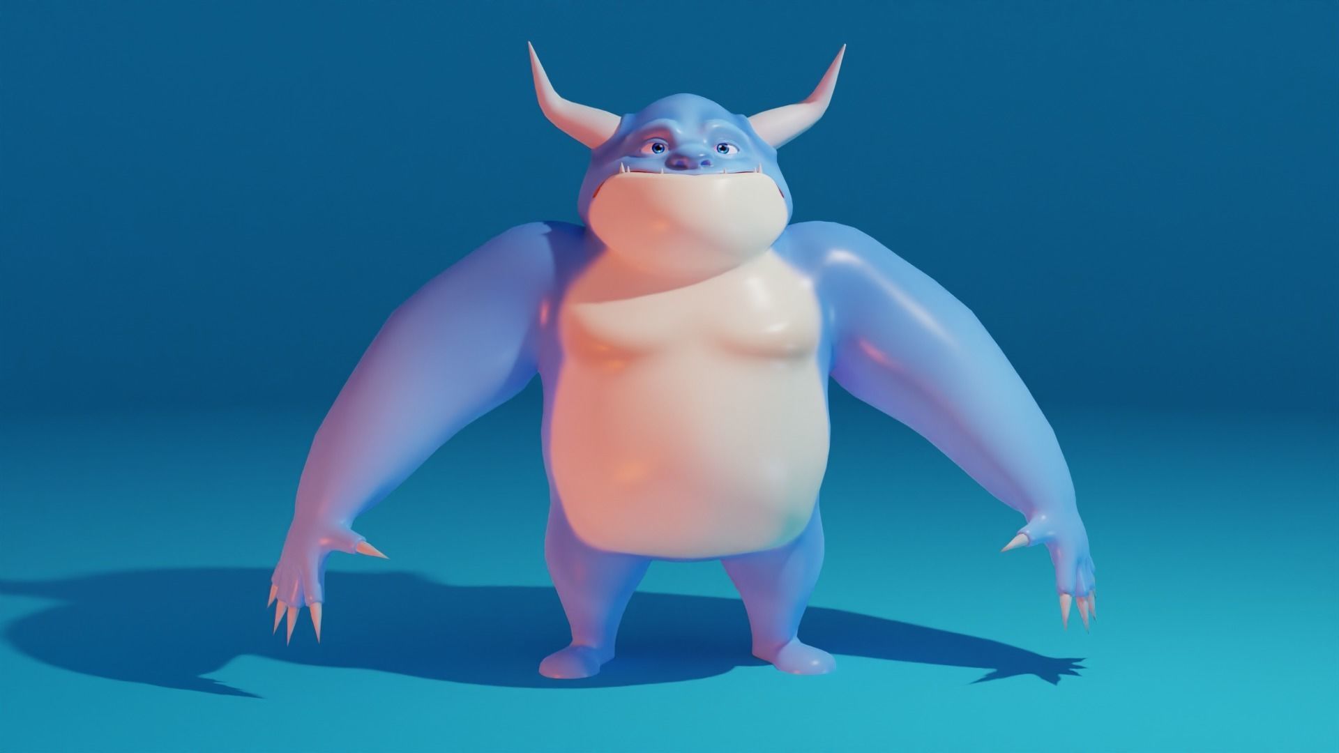 Character cartoon Low-poly 3D model_3