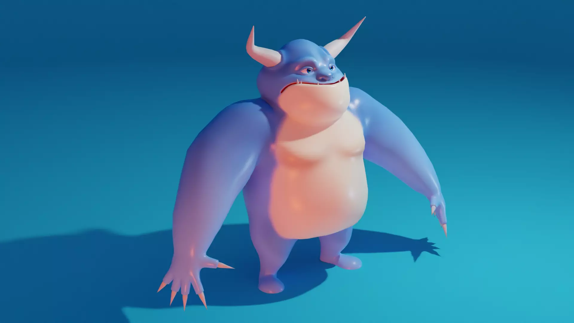 Character cartoon Low-poly 3D model_0