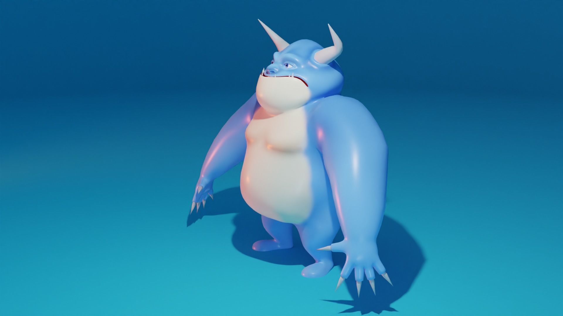 Character cartoon Low-poly 3D model_4