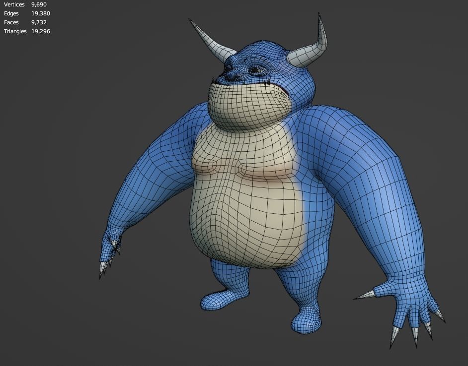 Character cartoon Low-poly 3D model_9