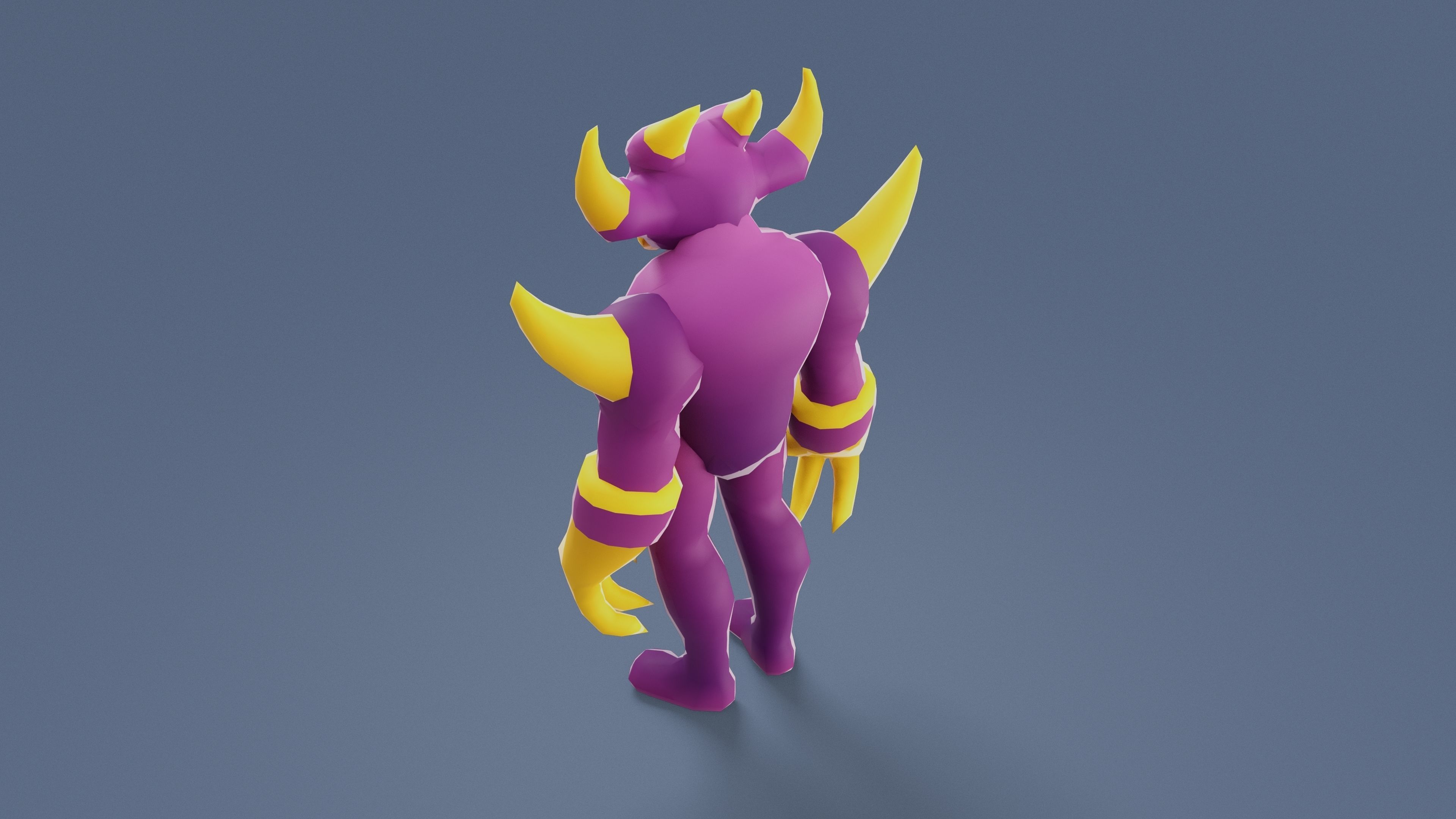 Cartoon Characters - Big Devil Warrior Low-poly 3D model_3