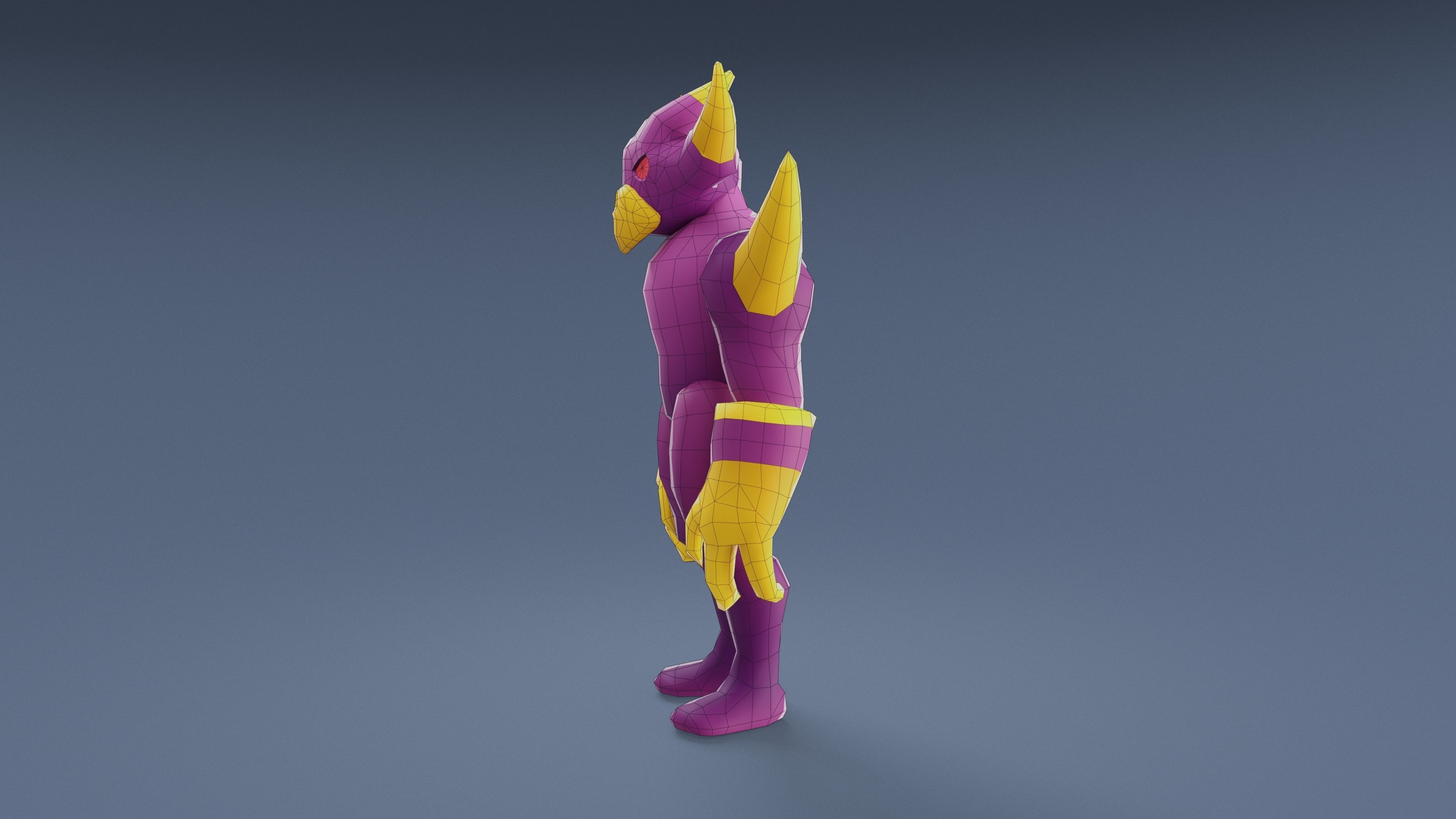 Cartoon Characters - Big Devil Warrior Low-poly 3D model_19