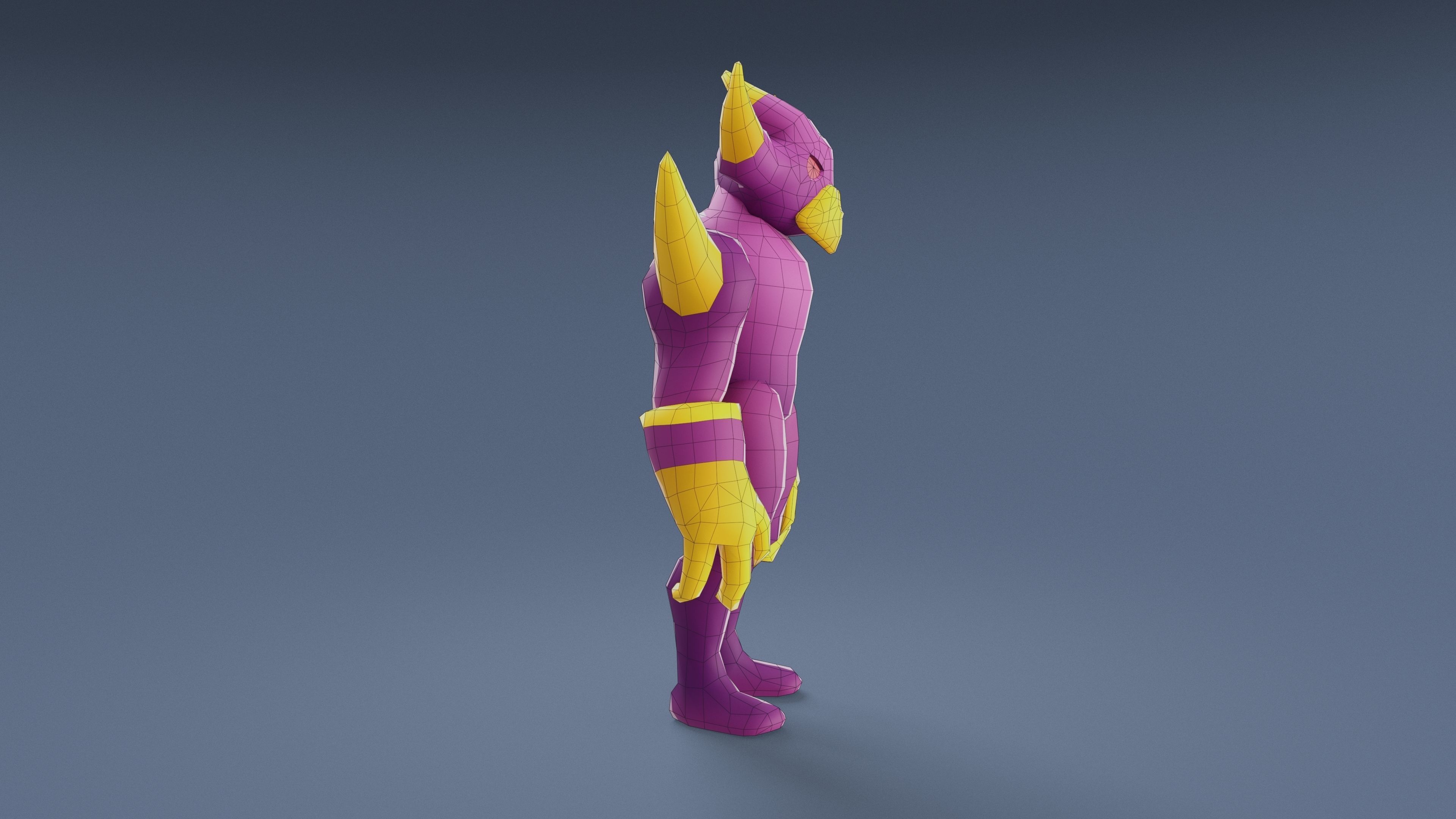Cartoon Characters - Big Devil Warrior Low-poly 3D model_21