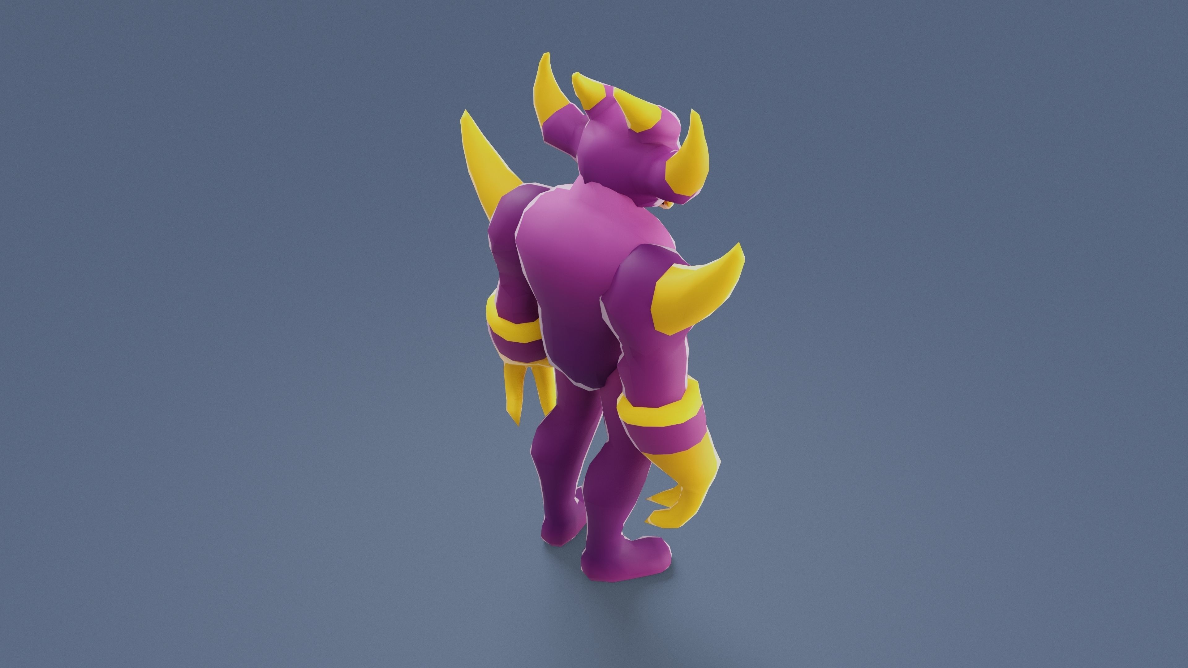 Cartoon Characters - Big Devil Warrior Low-poly 3D model_5