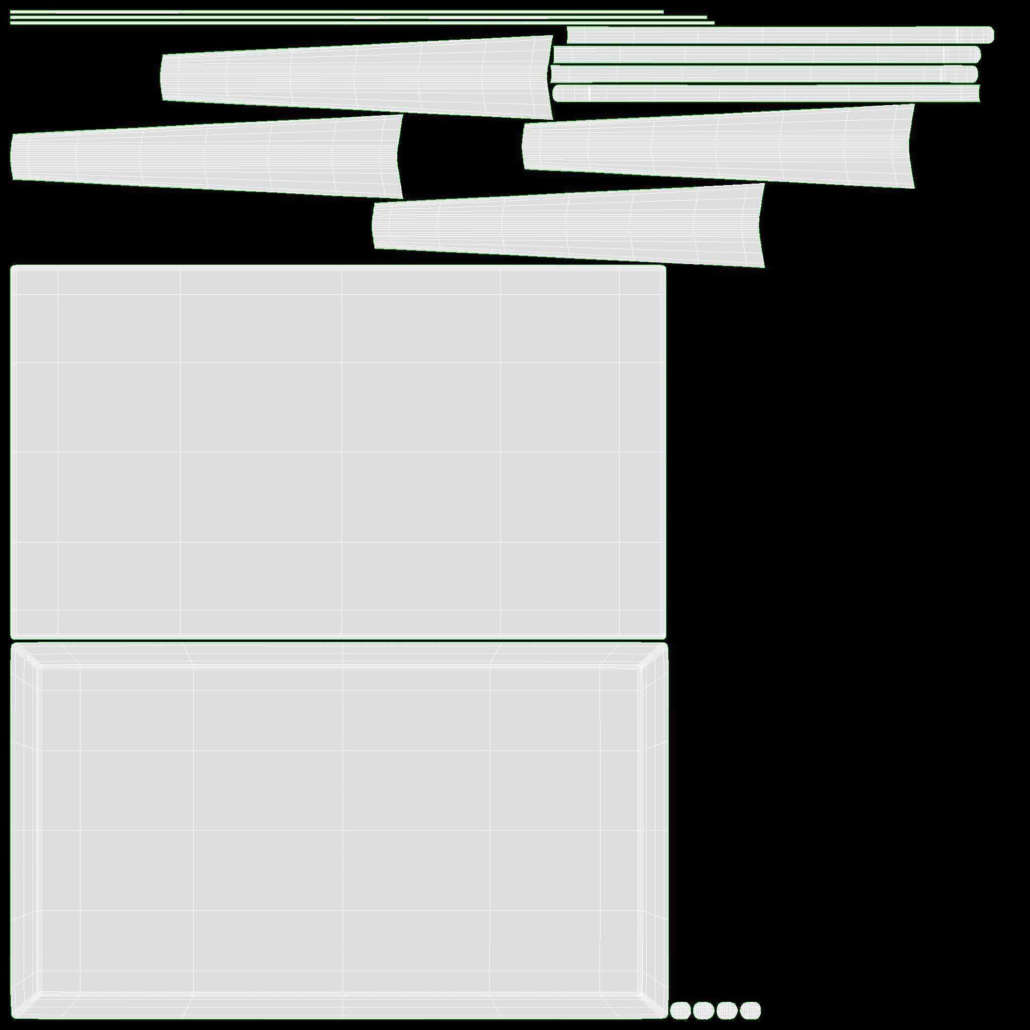 Dining table Helena rectangle 3D model_8