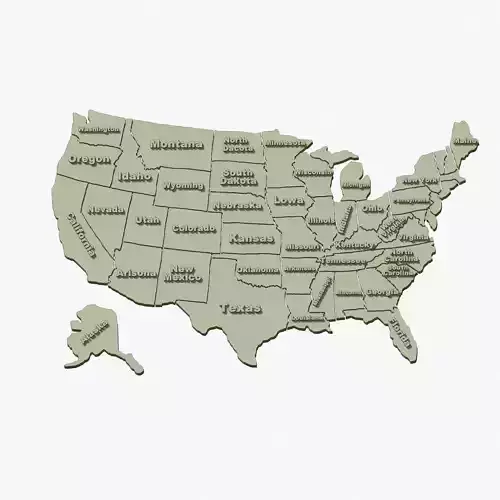 USA map 3D print model