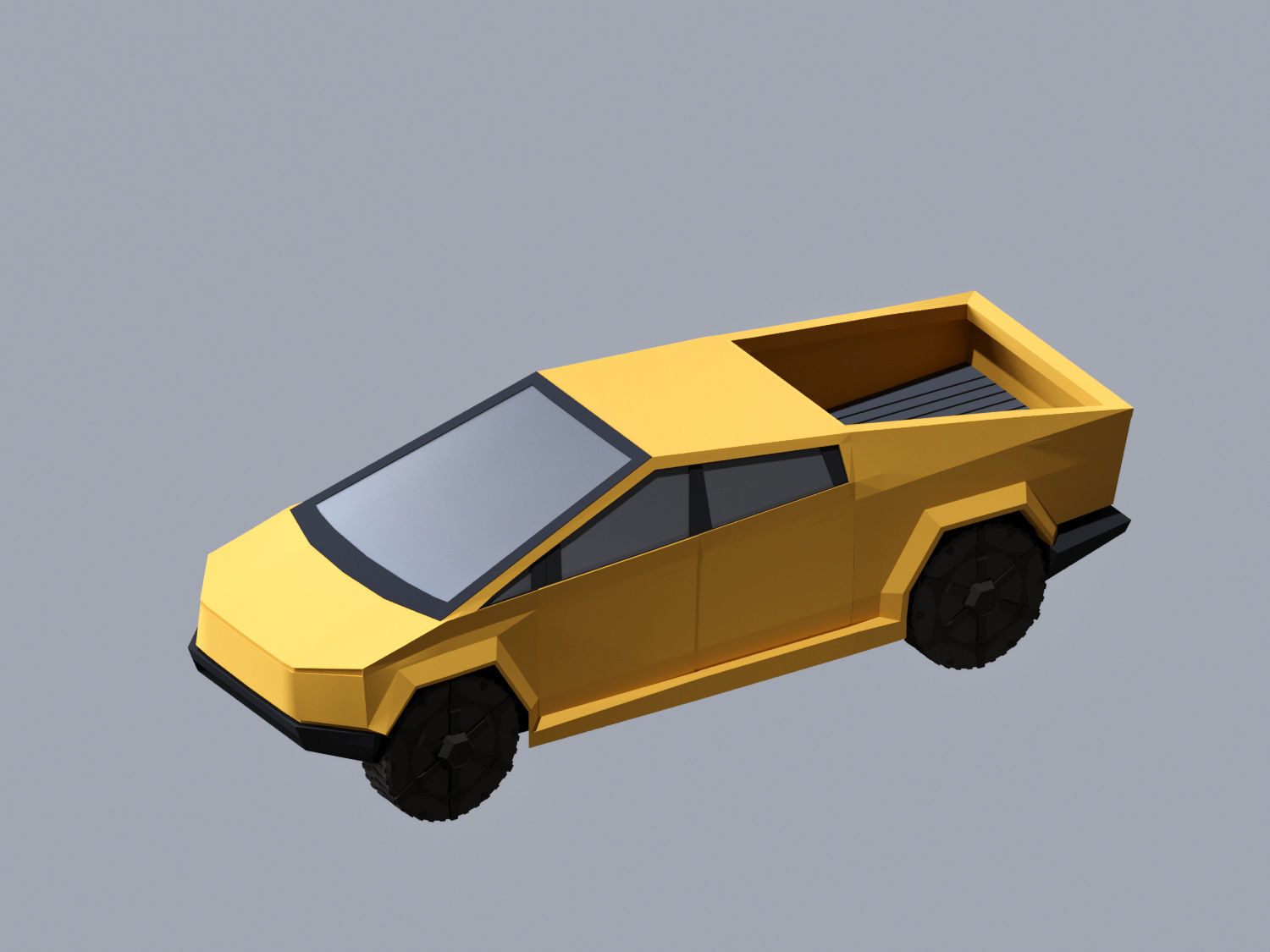 Cyber Truck Low-Poly Low-poly 3D model_1