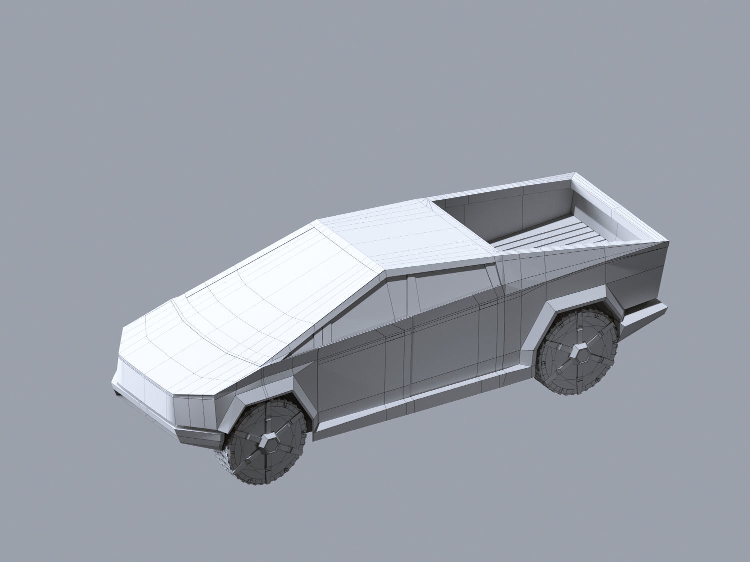 Cyber Truck Low-Poly Low-poly 3D model_2