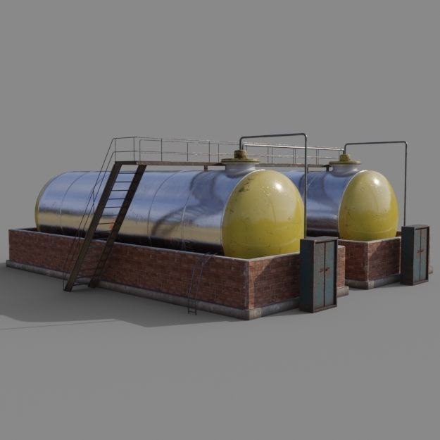 Diesel Refueling depot tank Free low-poly 3D model_5