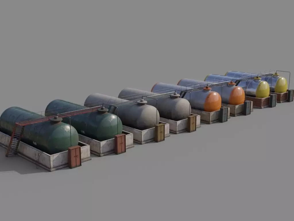 Diesel Refueling depot tank Free low-poly 3D model_0