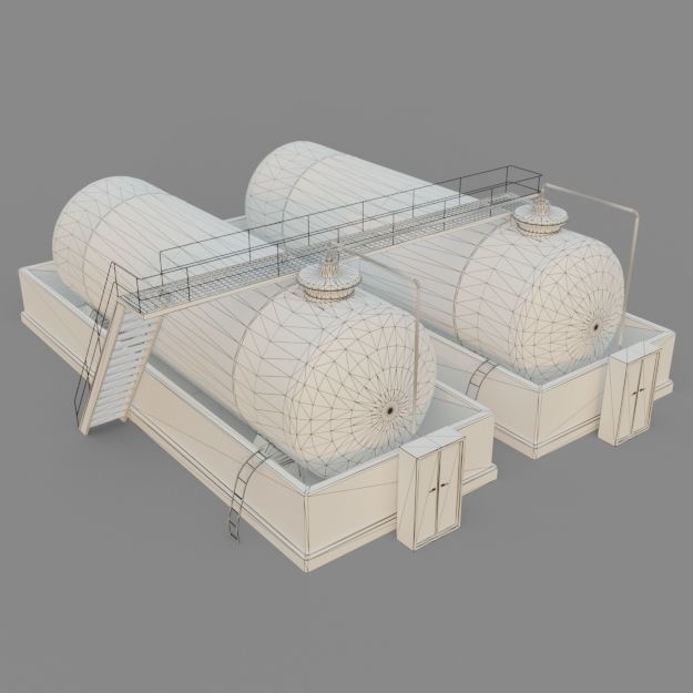 Diesel Refueling depot tank Free low-poly 3D model_9
