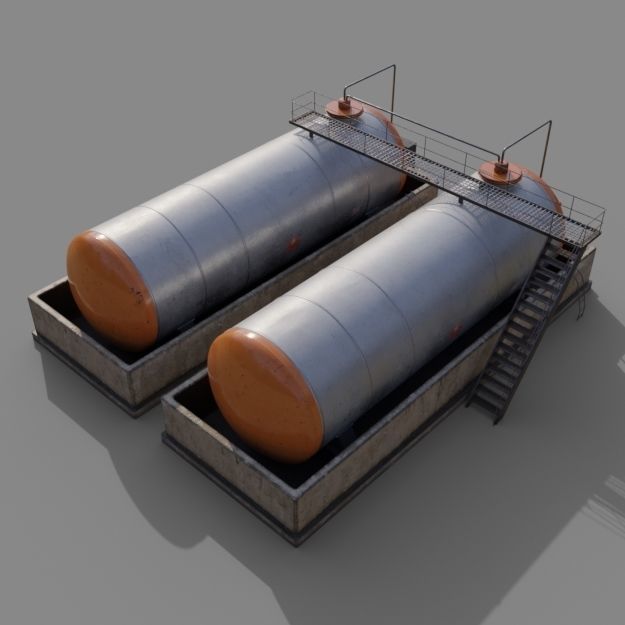 Diesel Refueling depot tank Free low-poly 3D model_2
