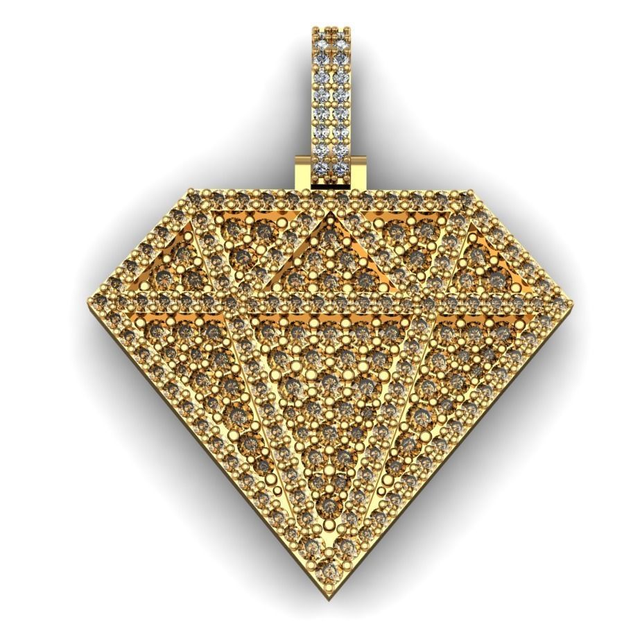 DIAMOND SHAPED PENDANT 3D print model_7