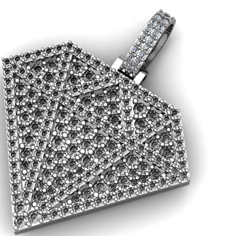 DIAMOND SHAPED PENDANT 3D print model_6