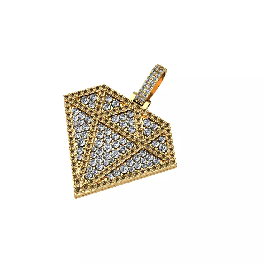 DIAMOND SHAPED PENDANT 3D print model_0