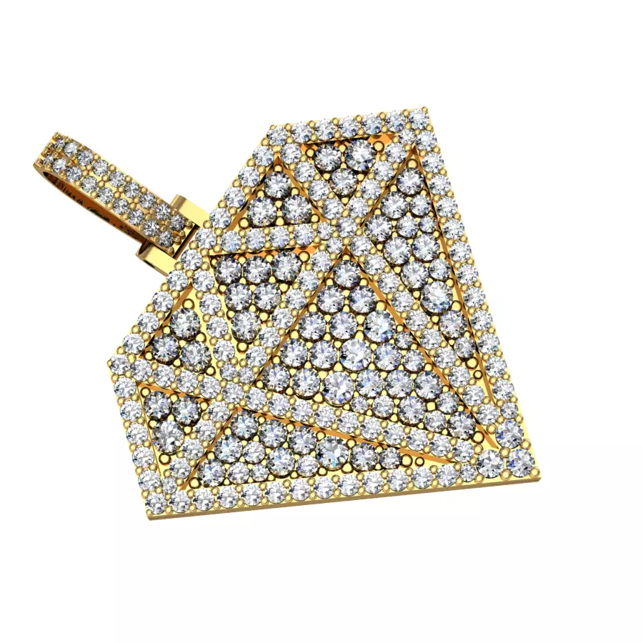 DIAMOND SHAPED PENDANT 3D print model_1