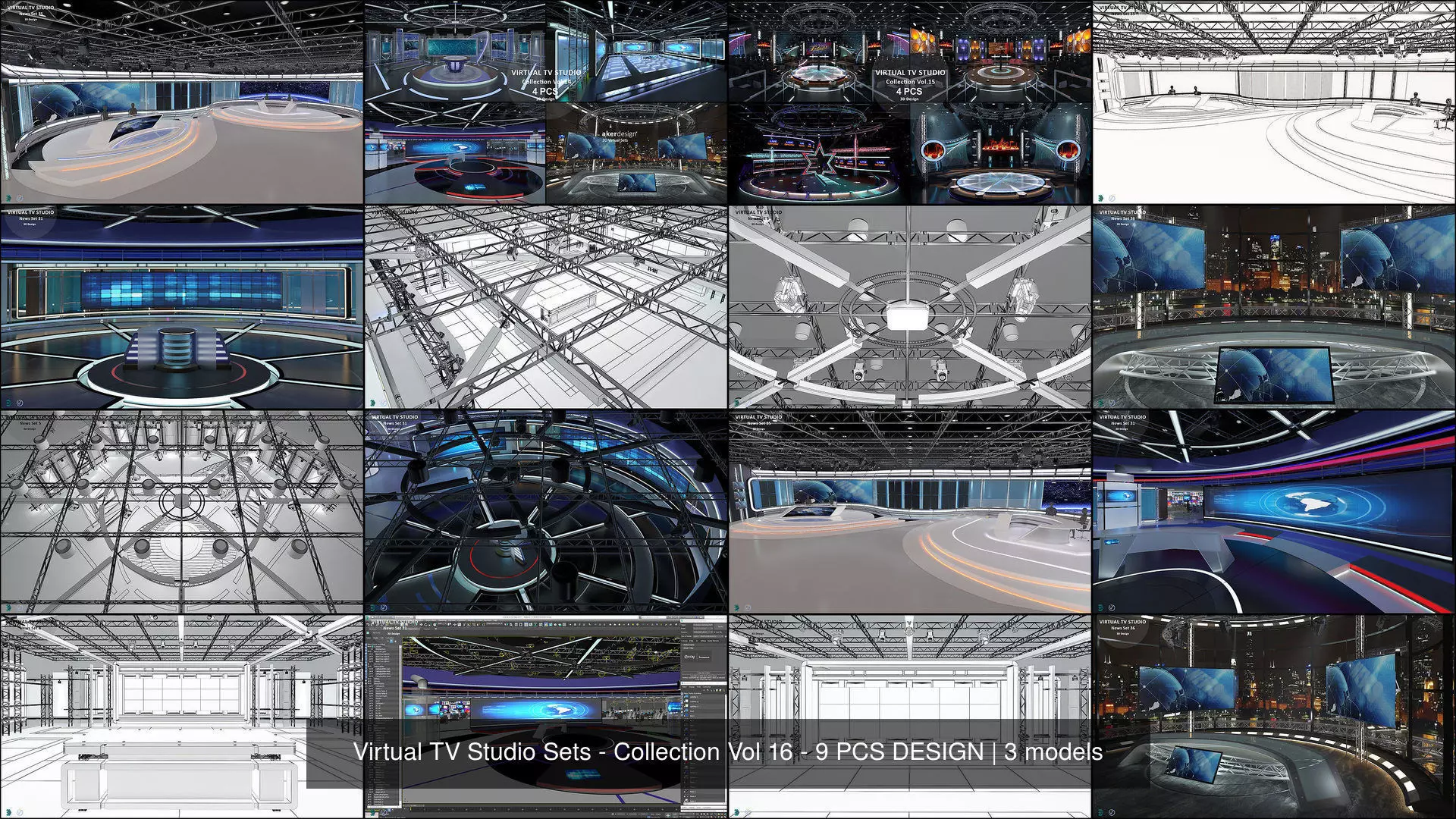 Virtual TV Studio Sets - Collection Vol 16 - 9 PCS DESIGN _11