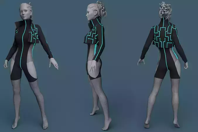 Futuristic outfit 3 3D model