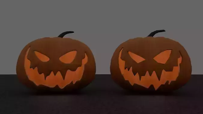 Halloween pumpkin Low-poly 3D model