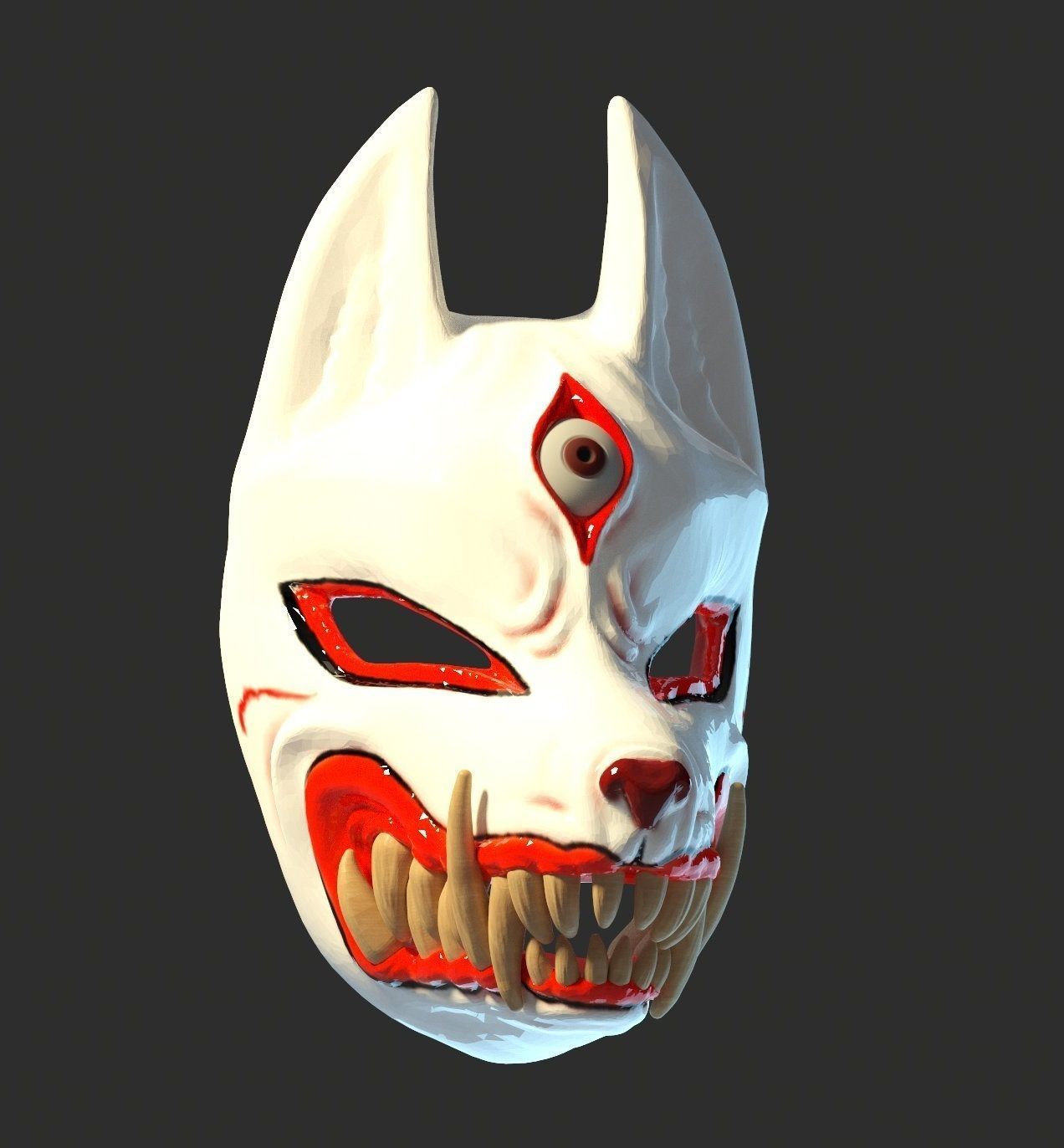 kitsune MASK 3D print model_1