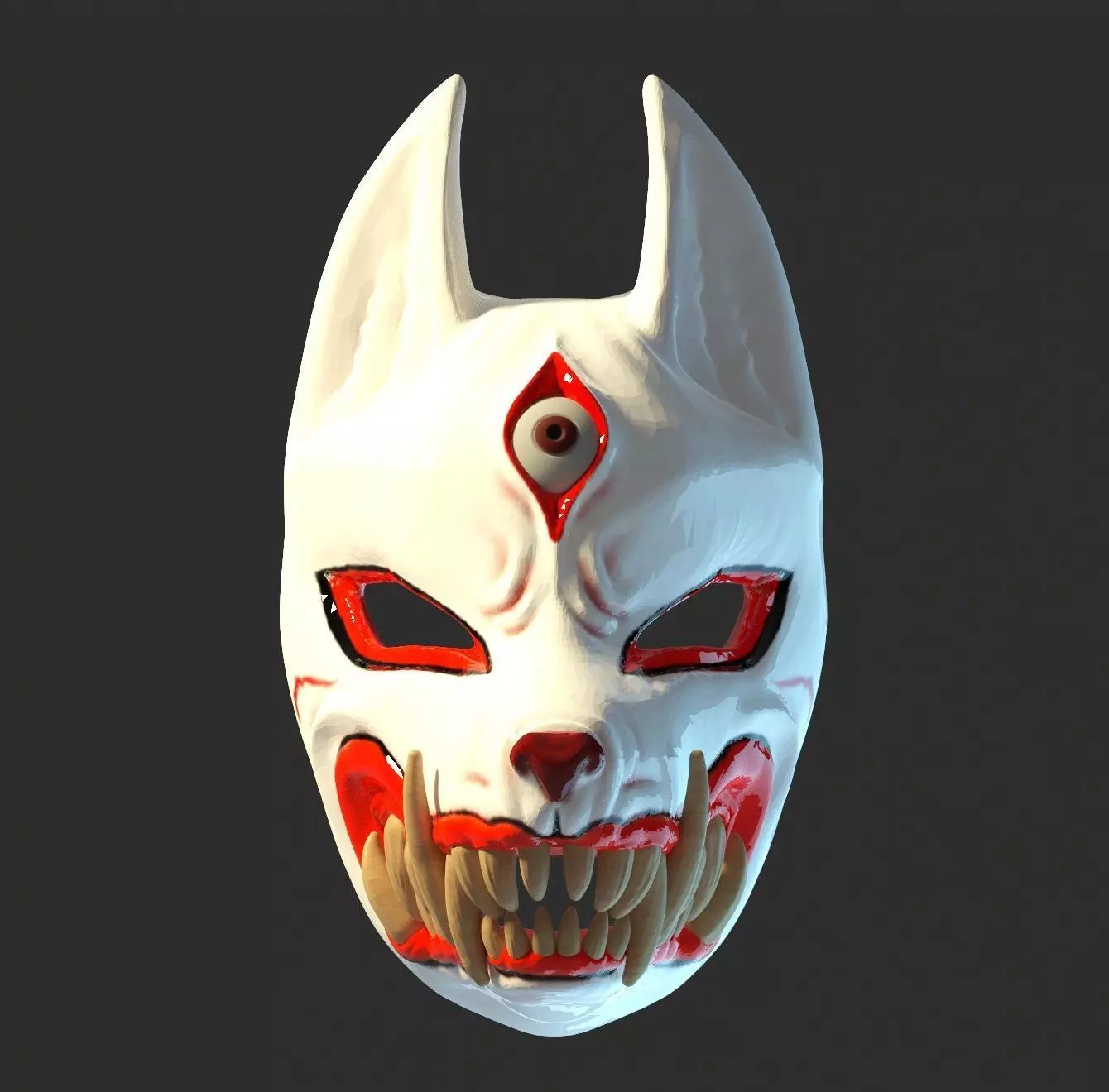 kitsune MASK 3D print model_0