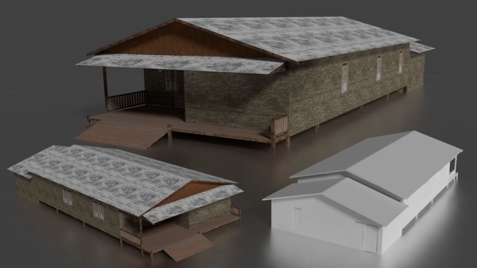 Rumah kayu panggung 011-012 3D model | CGTrader