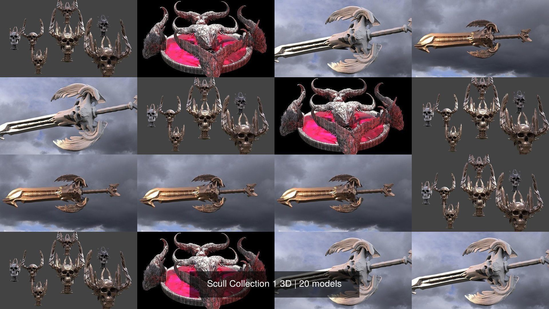 Scull Collection 1 3D skull _2