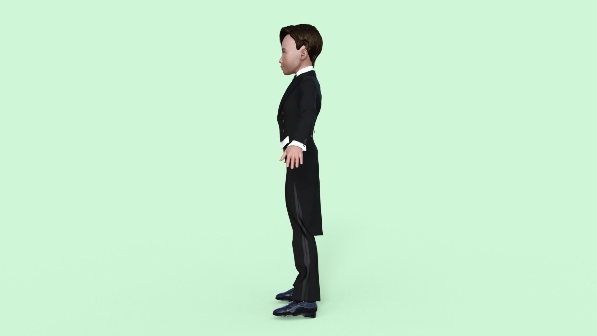 Cartoon Tuxedo Man 3D model_2