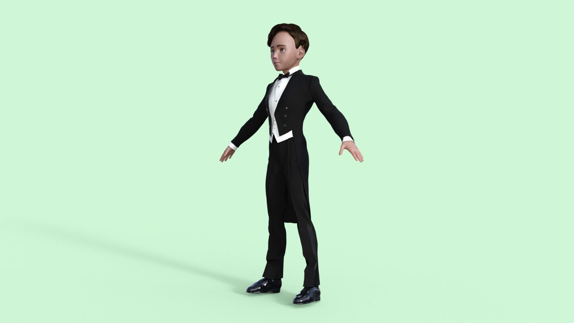 Cartoon Tuxedo Man 3D model_1