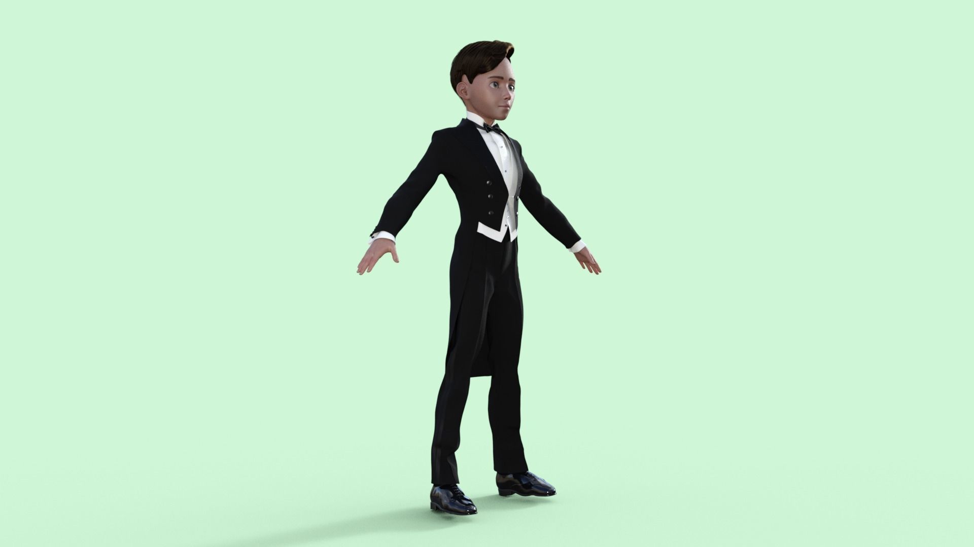 Cartoon Tuxedo Man 3D model_7