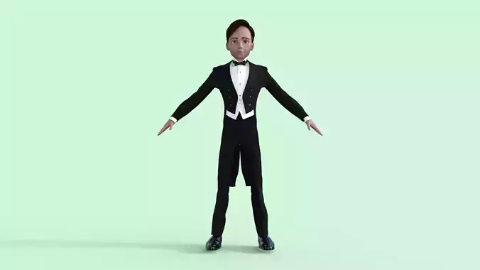Cartoon Tuxedo Man 3D model Cartoon Tuxedo Man 3D model