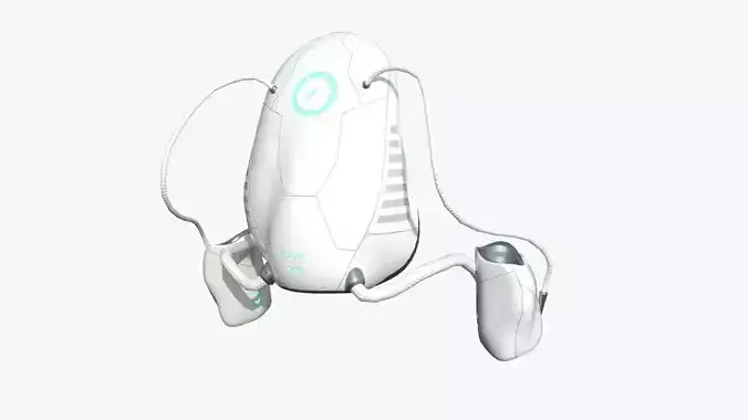 Jetpack H01 White Blue - SciFi Character Design Low-poly 3D model