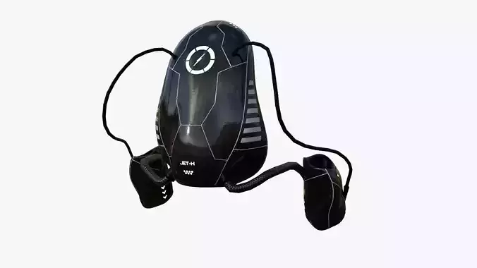 Jetpack H03 Black White - SciFi Character Design Low-poly 3D model