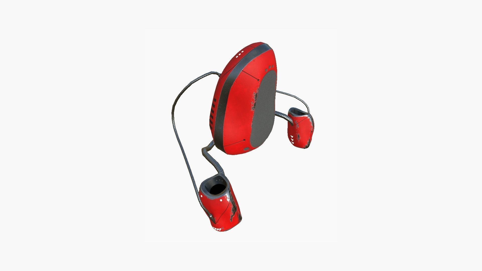 Jetpack H04 Red Black - SciFi Character Design Low-poly 3D model_3